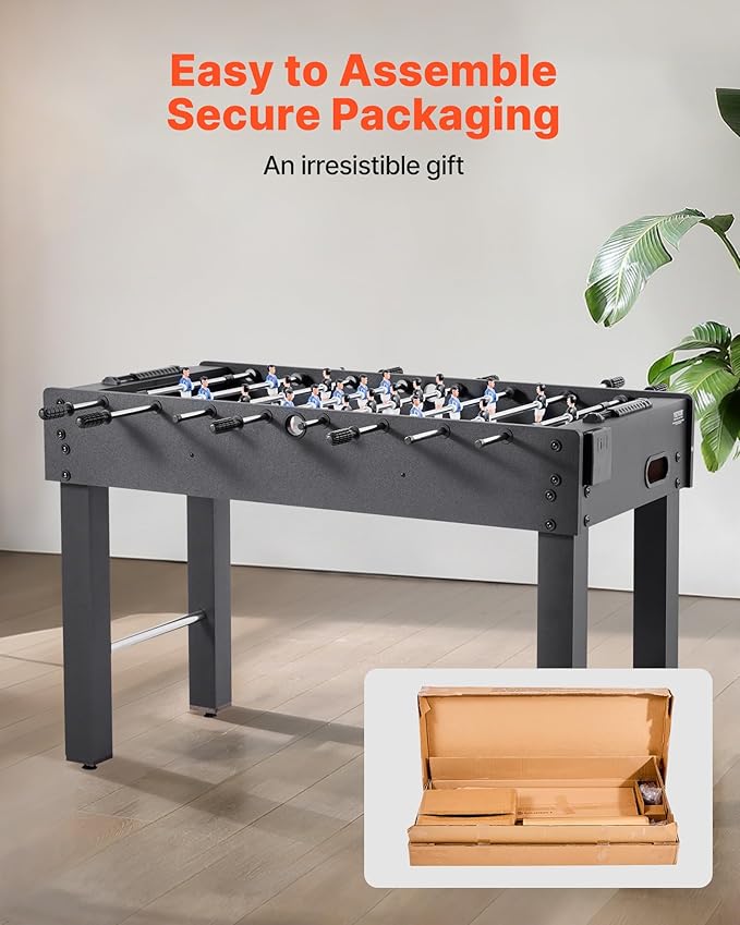 VEVOR Foosball Table 42/48/55 in Foosball Table Indoor Full Size Foosball Tables for Home, Family, and Game Room, Durable Soccer Set, Includes 2/4 Balls, Score Keeper, and 2 Cup Holders