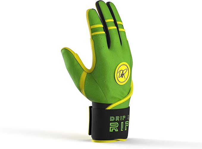 Drip & Rip Baller Series - Youth Batting Gloves + Adult Batting Gloves - for Softball and Baseball - Long Cuff Style for Men and Youth