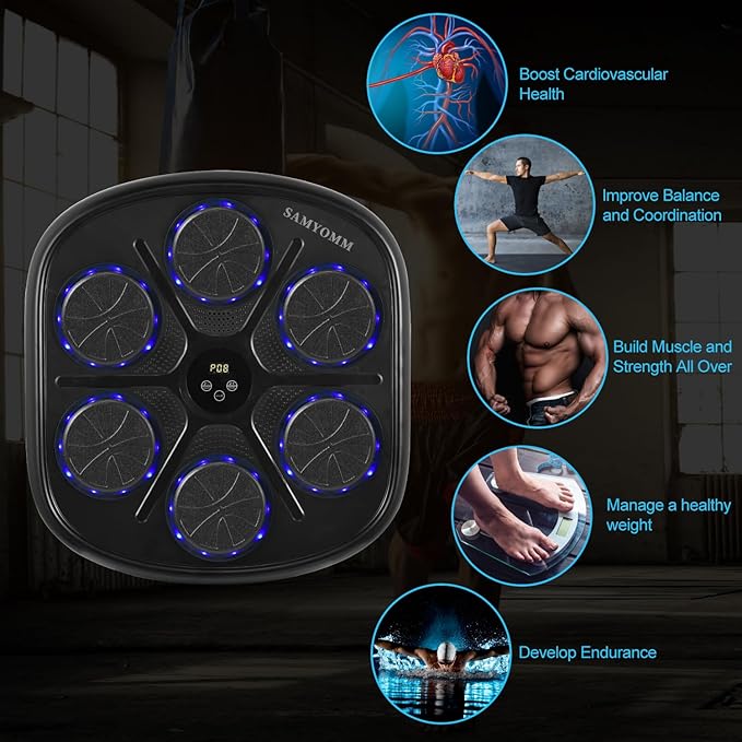 Music Boxing Machine,Boxing Music Machine with Boxing Gloves,Boxing Music Workout Machine,Smart Music Boxing Machine,Boxing Wall Target,9-Level Modes Adjustment (2024Upgrade_Boxing)