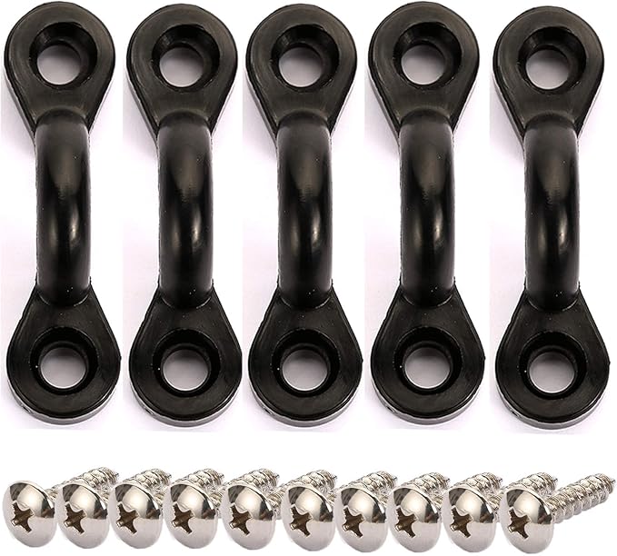 2Pcs Kayak Canoe Carry Handles, Kayak Boat Side Mount Paddle Park Handles - 5PCS Pad Eye with 10 PCS Screws for Boat Kayak Deck Rigging Kit