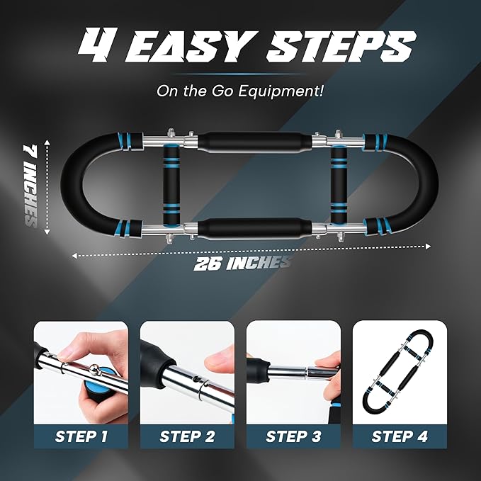 Twister Arm Trainer for Men and Women, 33 - 120lb Adjustable Chest Workout Equipment Power Twister with 4 Springs & Training Poster for Home Fitness, Forearm Strength Training and Upper Body Exercise