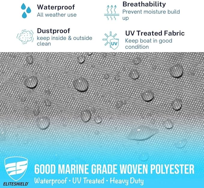 Trailerable Inflatable Boat Cover, Heavy Duty UV Resistant Waterproof for Inflatable and Rib Rigid Inflatable Boat, Dinghy Boat Storage Fits Fits up to 12.5ft Long