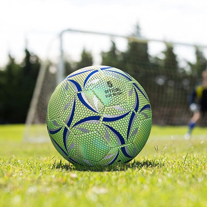 Soccer Ball, Glow in The Dark Soccer Ball Size 3/4/ 5 with Pump, Glowing Luminious Soccer Balls Gifts for Teens, Youth, Men, Women Indoor-Outdoor Soccer Training