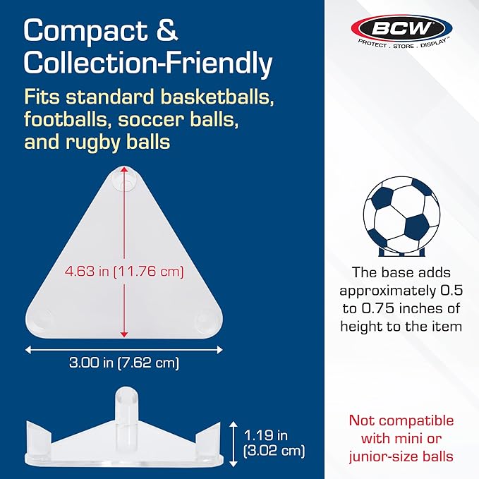 BCW Acrylic Ball Stand, 1 Pack | Anti-Slip Design for Basketball, Football, and Soccer Ball Display