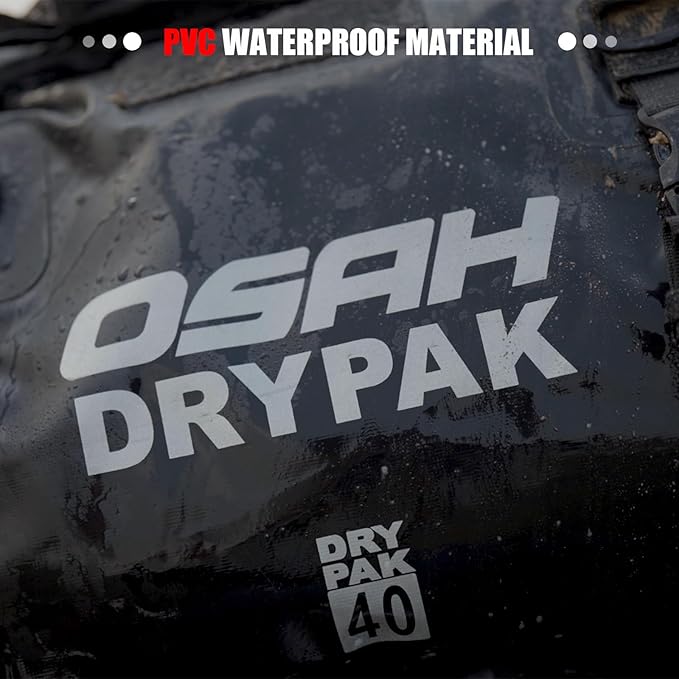 Waterproof Duffel& Luggage Bag - Motorcycle Dry Bag Tail Saddle Bags with Roll Top Closure,Large Storage Space,for Camping, Kayaking, Fishing & Traveling(SkyBlack, 40L)