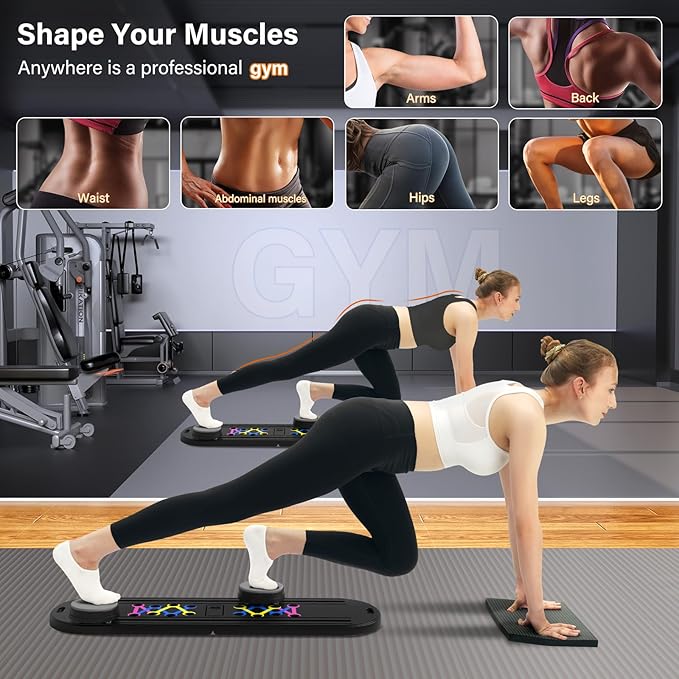 Pilates Board,Foldable Pilates Reformer Sets with Timer,Multifunctional Abdominal Pilates Board for Home Workout Equipment,Portable Ab Board Trainer Pilates Exercise Machine, Pilates Board for Women