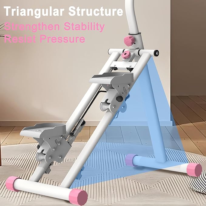 Stair Stepper for Home,Vertical Climber Machine Pro Series,Full-Body Cardio Workout Equipment with Adjustable Handlebar & Stable Frame - Home Gym Stair Stepper for Low-Impact Exercise (Pink)