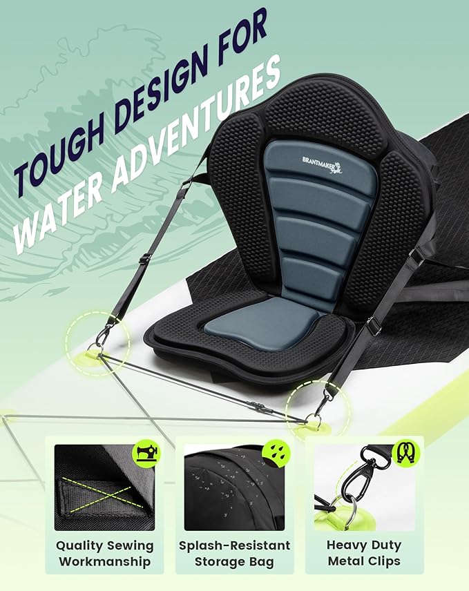 Kayak Seats with Back Support, Paddle Board Seat, Universal Thicken Cushion for Inflatable Paddleboard, Sup, Canoe, Ocean Kayak