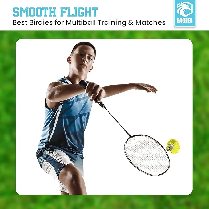 Badminton Birdies - Nylon Bedminton Shuttlecocks for Softball/Baseball Batting Training - Highly Stable & Durable Shuttle Balls for Indoor and Outdoor Matches