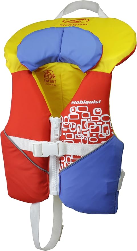 Stohlquist Infant Life Jacket, US Coast Guard Approved, Type II Life Vest (20-30 lbs) for Babies and Toddlers, Support Collar with Grab Handle, PFD for Pools, Lakes and Boating