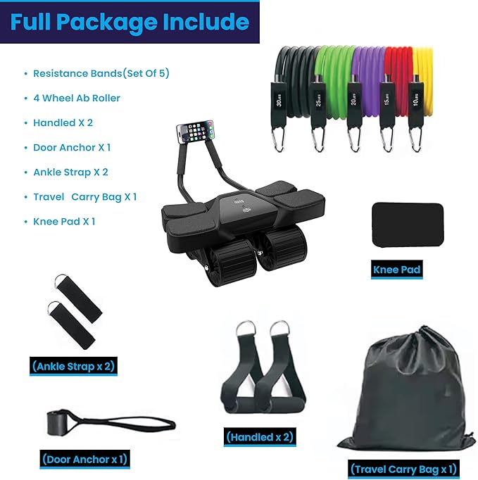 2025 First Ever Calorie Counting Ab Roller High-Performance Abdominal Exercise Machine with Automatic Rebound