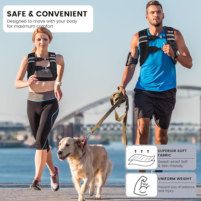 Weighted Vest Woman, 6 LB Womens Weight Vest for Walking, Strength Training Weight Vests for Men, Reflective Stripe Fitness Vest for Workout Running Jogging