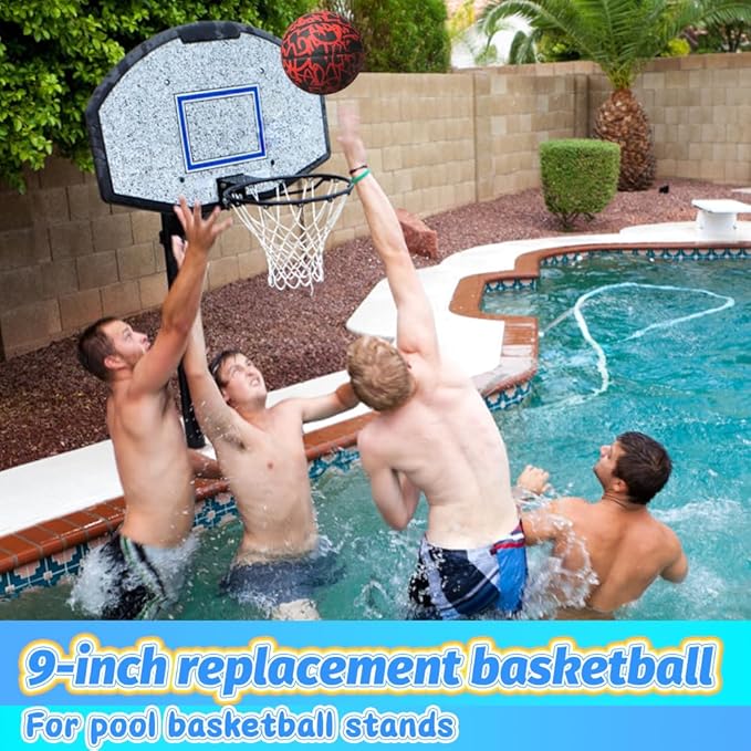 Dilabnba 9" Large Basketball Toy for Kids Adults, Mini Basketball for Outdoor Hoops, Anti-Slip Textured Grip, Pool Ball for Swimming Pool Hoops, Beach Balls Sand Toy for Indoor Yard (Size 6 Blue)