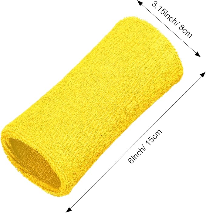 WILLBOND 6 Inch Wrist Sweat Bands for Men Women Tennis Elastic Athletic Long Sweatband Wrist Absorbent for Basketball Tennis Running Outdoor Activity