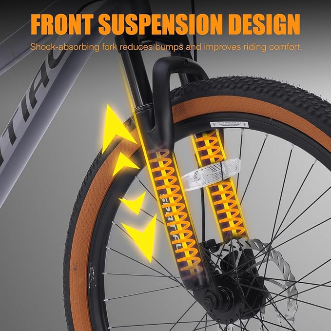 SPATIAL Mountain Bike, 24/26/27.5/29 inch Outdoor Cycling Bike,21/8 Speed Lightweight Aluminum Frame | Dual Disc Brakes,Adjustable Ergonomic Seat for Men Women Adult,MTB Bicycle