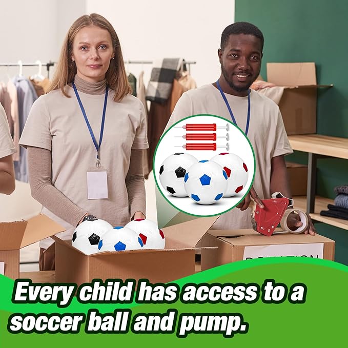 Christmas Deflated Soccer Ball with Pump for Age 2-4 Shoebox Gifts,Bulk Shoebox Gift Fillers,Toddler Soccer Balls for Charity Donations Soccer Ball Party Favors