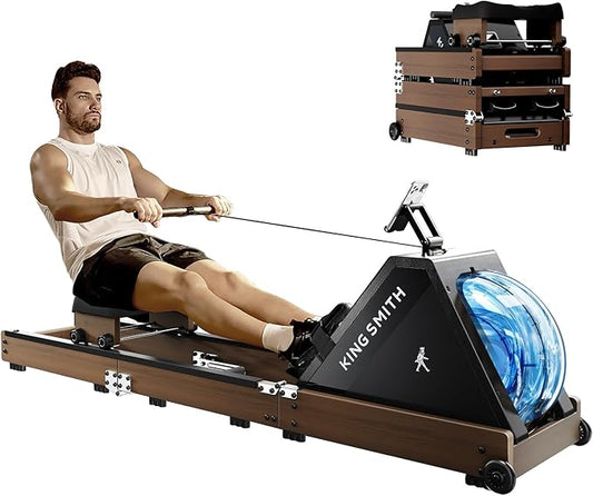 Water Rowing Machines for Home, WR20 Foldable Row Machine, 331LB Weight Capacity, Water Rower Machine with LCD Monitor, App Supported and Comfortable Seat for Folding Water Rowers