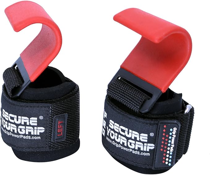 Weight Lifting Hooks Heavy Duty Lifting Wrist Straps Pull Ups Deadlift Straps Power Lifting Grips Padded Workout Straps for Weightlifting Gym Gloves for Men & Women Premium Workout Equipment
