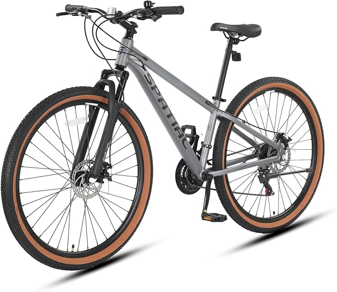 SPATIAL Mountain Bike, 24/26/27.5/29 inch Outdoor Cycling Bike,21/8 Speed Lightweight Aluminum Frame | Dual Disc Brakes,Adjustable Ergonomic Seat for Men Women Adult,MTB Bicycle