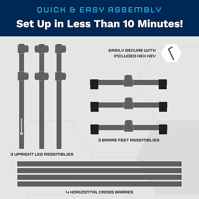 VITA Barre Portable Freestanding Double Ballet Barre, Extreme, Steel | Fixed Height, Made in USA, Home or Gym Exercise Equipment for Kids & Adults | Dance, Fitness, Pilates