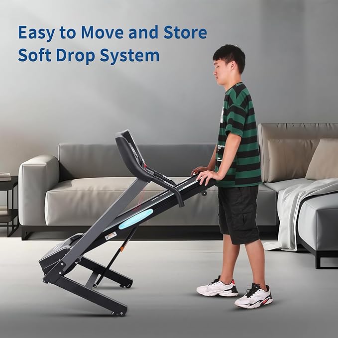 Treadmill with 0-12% Auto Incline Treadmills for Home Folding Treadmill with Incline 15 Pre-Set Training Programs Large LCD Display Running Machine Walking Jogging Running for Office Workout