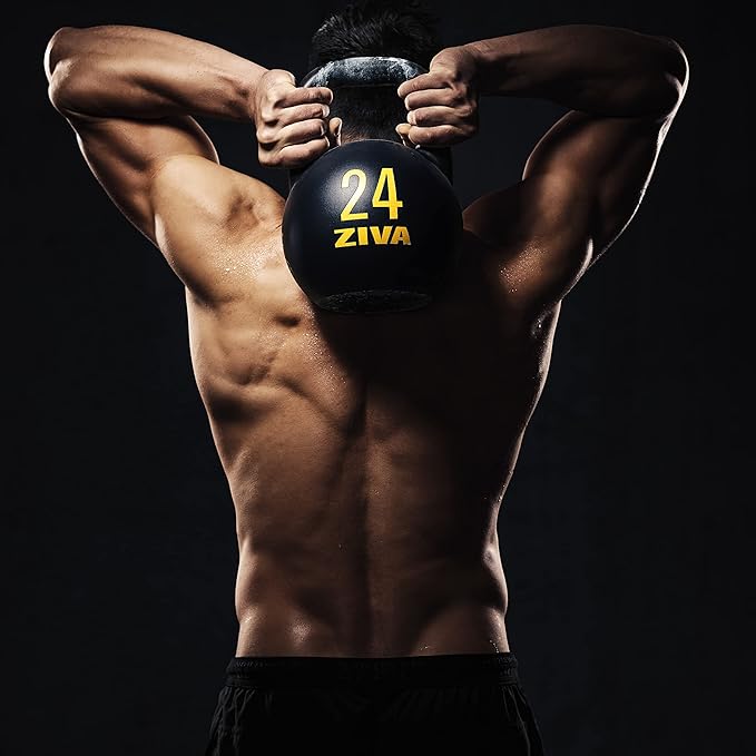 ZIVA Steve Cotter Signature Steel Competition Kettlebells - Hard-Wearing Crack-Resistant Powder Surface Coating, 34mm Steel Handle with Non-Slip Super Textured Powder Coating Grip - Avail 6kg - 32kg