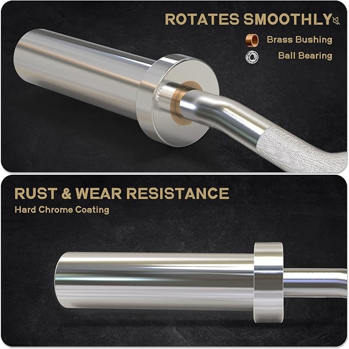 RitFit 2 Inch EZ Curl Bar with Weights, 700LBS Weight Capacity Olympic Curl Barbell for Bicep, Tricep and Weight Lifting Exercises