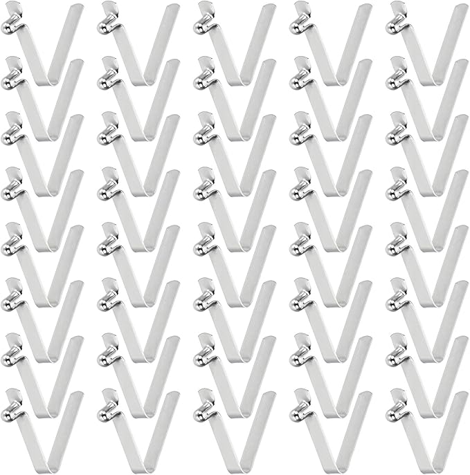 HARFINGTON Single Button Kayak Paddle Snap Spring Clip Spring Steel V-Shaped Hollow Lift Telescopic Locking Tube Pole Clips for Tent Camping