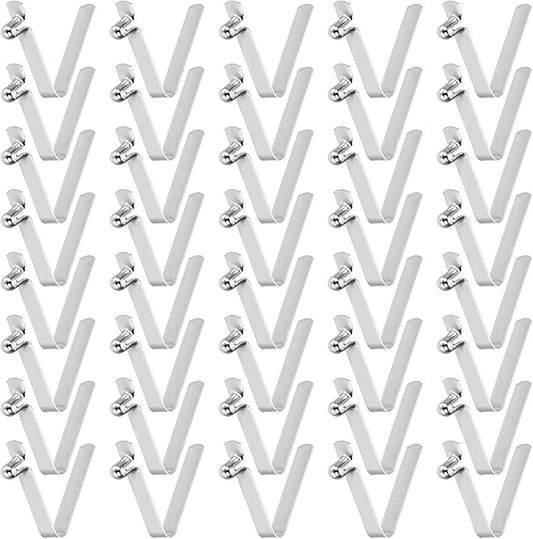 HARFINGTON Single Button Kayak Paddle Snap Spring Clip Spring Steel V-Shaped Hollow Lift Telescopic Locking Tube Pole Clips for Tent Camping