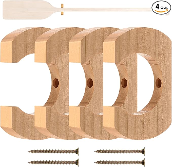 Kayak Paddle Holder, Kayak Oar Holder to Keeper Hanging Oar for Wall Decor, Paddle Storage Rack, Wooden Board Accessories for Sup Canoe Dragon Boat Paddles