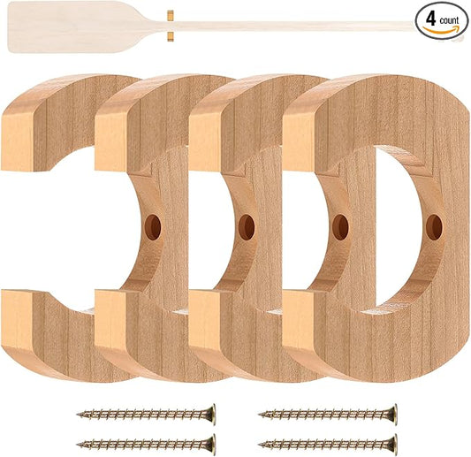 Kayak Paddle Holder, Kayak Oar Holder to Keeper Hanging Oar for Wall Decor, Paddle Storage Rack, Wooden Board Accessories for Sup Canoe Dragon Boat Paddles