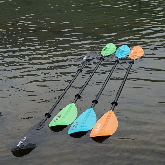 Kayak Paddle 4 Pieces Aluminum Shaft and PP Blade Floating 86.6in/220cm, 90.5inch/230cm Lightweight Oars