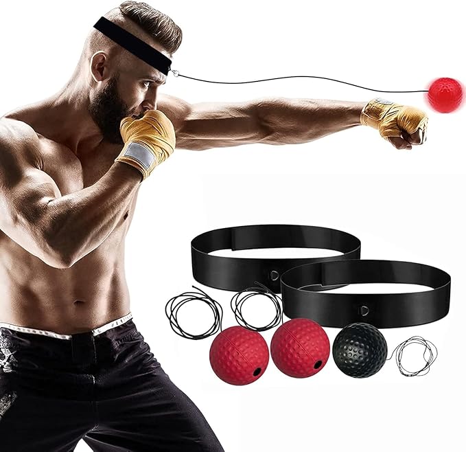 Boxing Reflex Ball Set of 5 Boxing Training Adult Balls with Headband for Adult Training at Home to Improve Speed and Hand Eye Coordination Box Game MMA Gear Punching Equipment