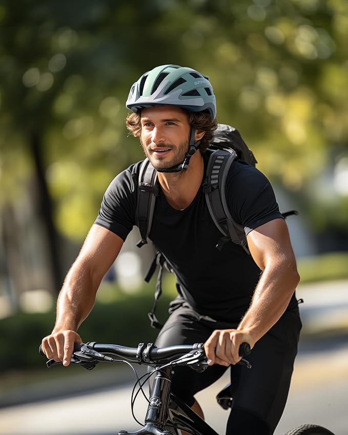 OutdoorMaster Gem II MIPS Bike Helmet with Light - Lightweight Cycling Helmet,Mountain Road Bicycle Helmet for Youth & Adult