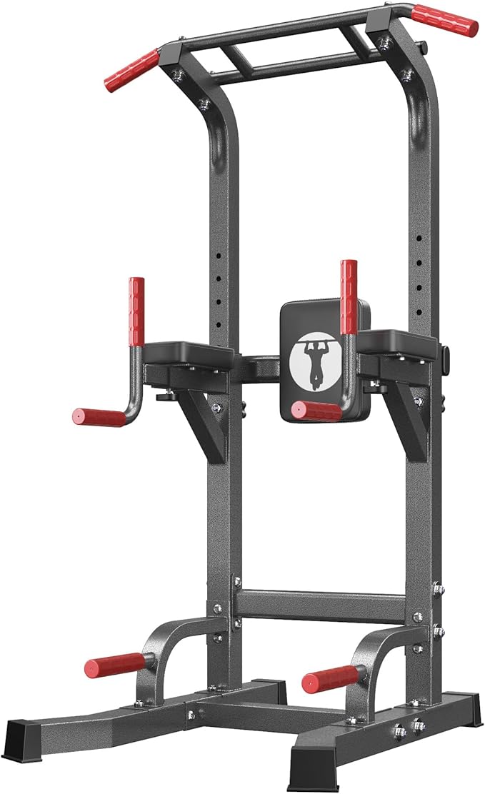 SogesHome Adjustable Pull Up Bar & Dip Station, Heavy Duty 500LB Capacity Multifunctional Home Gym Fitness Equipment for Strength Training, Push Up Stand for Arm, Back, Core & Full Body Workout