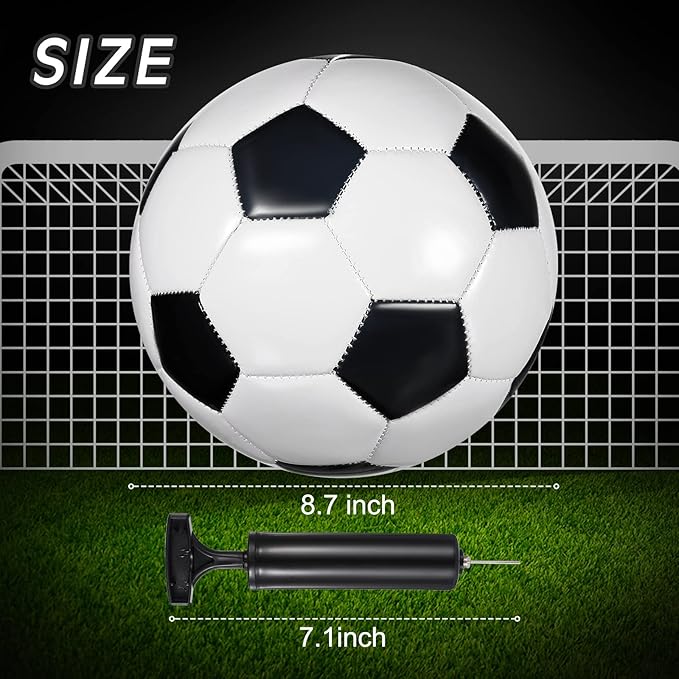 Deekin 6 Pcs Soccer Ball Bulk with Pump Teamwork Outdoor Sport Game Training Soccer Ball Bulk for School Sport Teen Adult Child