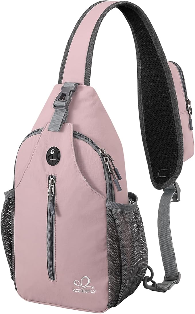 WATERFLY Crossbody Sling Backpack Sling Bag Travel Hiking Chest Bag Daypack