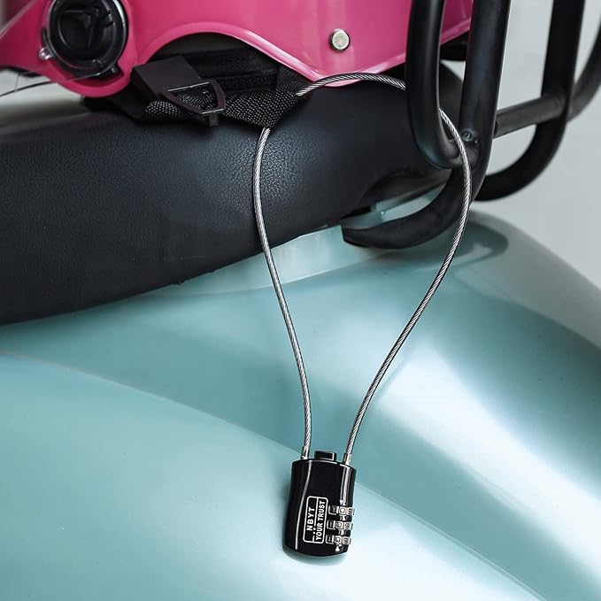 Wire Combination Lock Padlock, Wire Diameter 3/24", 16" Circumference, Suitable for Travel Luggage, Backpack, Cycling Helmet, Small Cabinet, Gym Cabinet, Suitcase