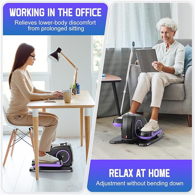 ANCHEER Under Desk Elliptical Machine, Electric Seated Pedal Exerciser, Mini Elliptical Machines for Seniors, LCD Display Monitor, Remote Control, Leg Exerciser for Home