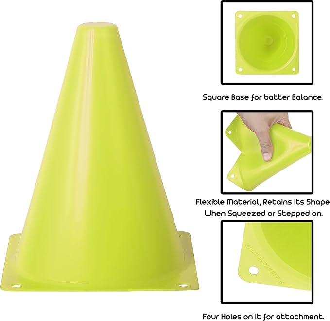 Cones for Sports Training, 7 Inches Tall & Visible, Durable and Easy to Handle Sports Cones, Ideal for All Kinds of Training Cones Activities and Field Practice Sport