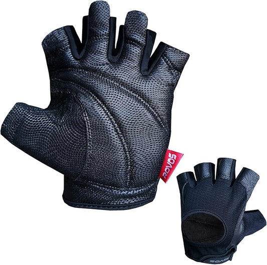 Workout Gloves for Men Ventilated Leather Weightlifting Gloves, Double-Layer Anti-Slip Palm with Foam Padding for Superior Grip and Hand Protection,Size : Large