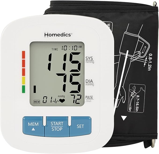 Homedics Upper Arm 300 Series Blood Pressure Monitor, Easy One-Touch Operation, Irregular Heartbeat Detector, Accurate Results
