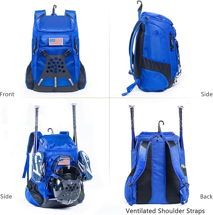 | Baseball Bag Softball Bat Bag, Double-layer Baseball Backpack Adult with Gear Klip To Hold Baseball Glove, Baseball Essential Gear, Youth Baseball Bag for Boys, Girls, Baseball Accessories