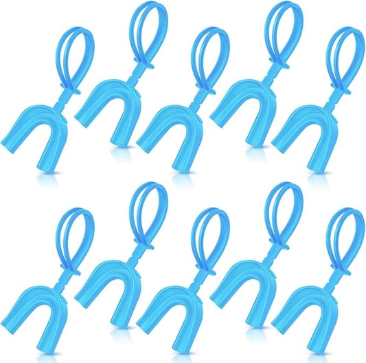 Dunzy 10 Pcs Strapped Mouth Guard Sports Mouthguard with Strap No Boiling Mouthguard Adult Youth Football Mouthpiece Mouth Protector for Boxing Basketball Lacrosse
