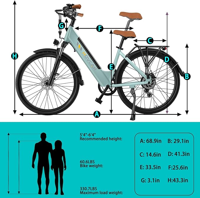 V80 Electric Bike, 1000W Motor 28MPH Ebike, 48V 13Ah Removeable Battery, 26'' City Cruiser Adult Electric Bicycles up to 70 Miles