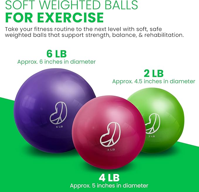 Bean Products Soft Weighted Balls for Exercise - Customizable Workout Balls for Yoga, Rehab, Pilates and Fitness - Latex Free, Easy to Grip, Versatile Physical Therapy Exercise Ball