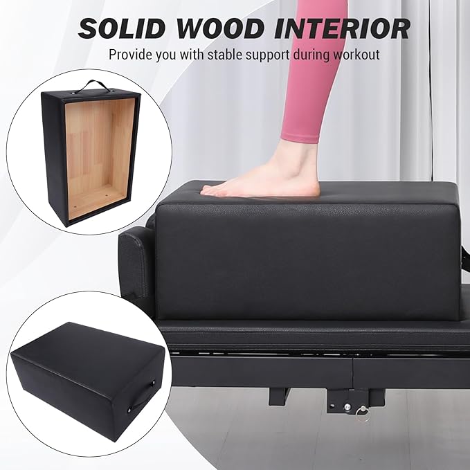 Garvee Pilates Sitting Box for Pilates Reformer,Pilates Reformer Box Pilates Equipment for Home Gym Studio Use, Pilates Reformer Accessory