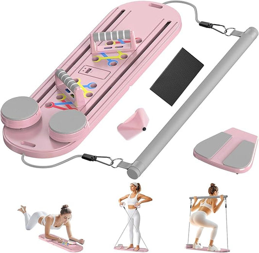 Pilates Board Pilates Reformer Set, Multifunctional Pilates Board for Home Workout, 15-in-1 Flo Pilates Portable Reformer 2025 for Full-Body Exercise