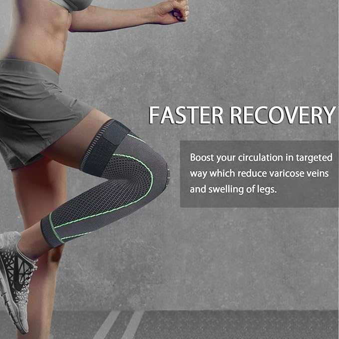 Full Leg Sleeves Long Compression Leg Sleeve Knee Sleeves Protect Leg, for Man Women Basketball, Arthritis Cycling Sport