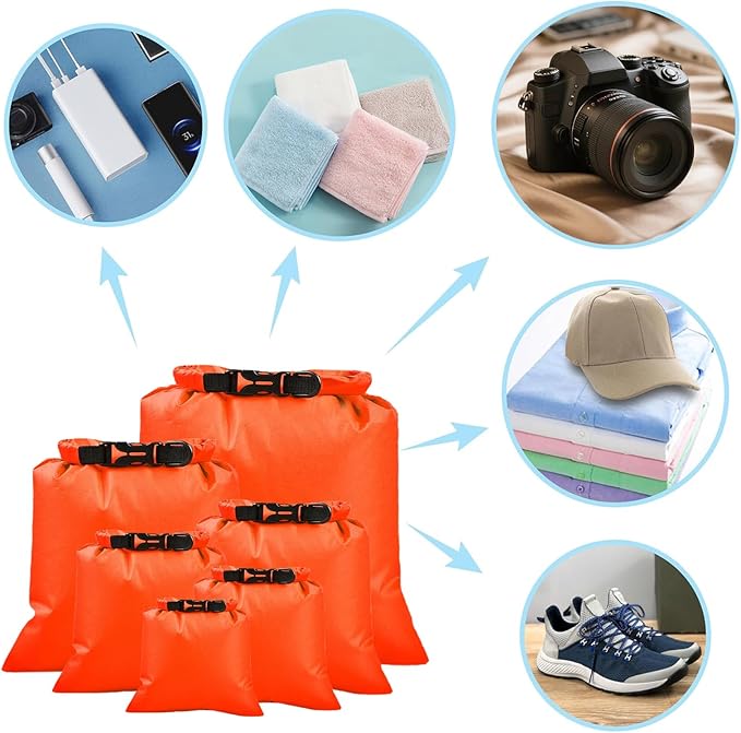 6PCS Dry Bags Waterproof, Lightweight Dry Bags for Kayaking Waterproof，Outdoor Waterproof Bag for Kayaking Hiking Boating Camping